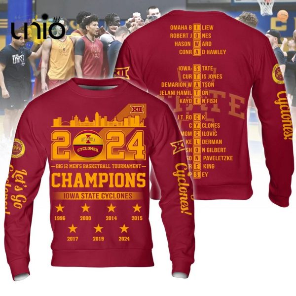 Iowa State Cyclones Men’s 2024 Basketball Champions Cardinal Hoodie