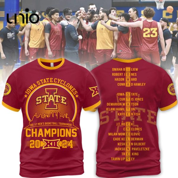 Iowa State Cyclones Men’s Basketball 2024 Champions Cardinal Hoodie 3D