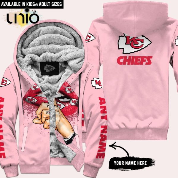 Kansas City Chiefs Custom Name Shut The F Up Pink Hoodie