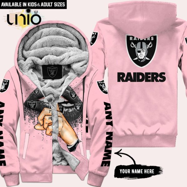 Las Vegas Raiders Custom Name Shut The F Up Pink Hoodie