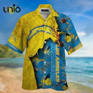 NFL Los Angeles Chargers Blue Gold Hawaiian Shirt Limited