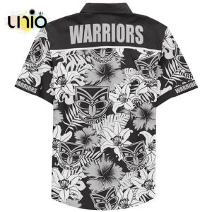 NRL New Zealand Warriors Custom Text Black and White Hawaiian Shirt