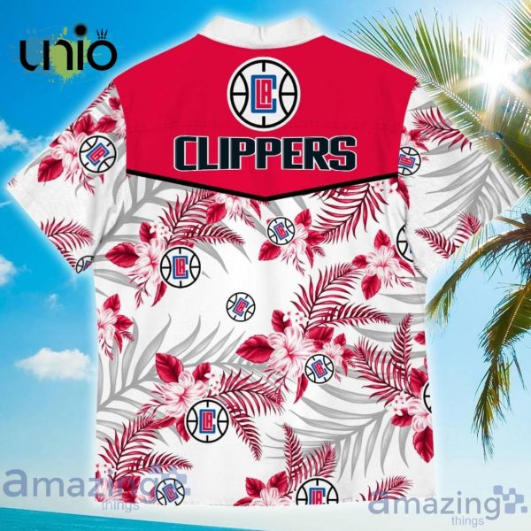 NBA Los Angeles Clippers Red White Tropical Flowers Hawaiian Shirt Limited