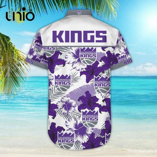 NBA Sacramento Kings Purple Tropical Flowers Hawaiian Shirt Limited