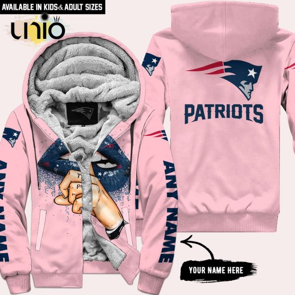 New England Patriots Custom Name Shut The F Up Pink Hoodie