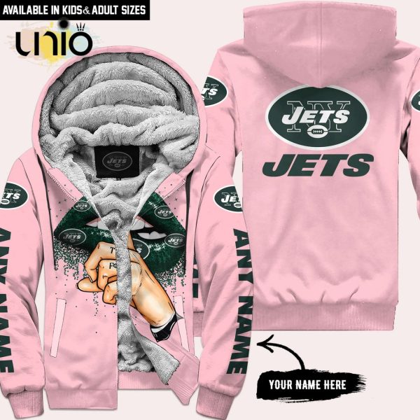 New York Jets Custom Name Shut The F Up Pink Hoodie