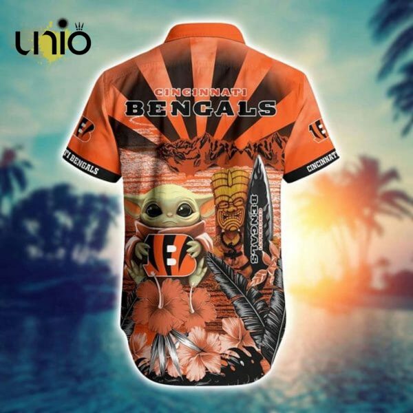 NFL Cincinnati Bengals Baby Yoda Orange Hawaiian Shirt