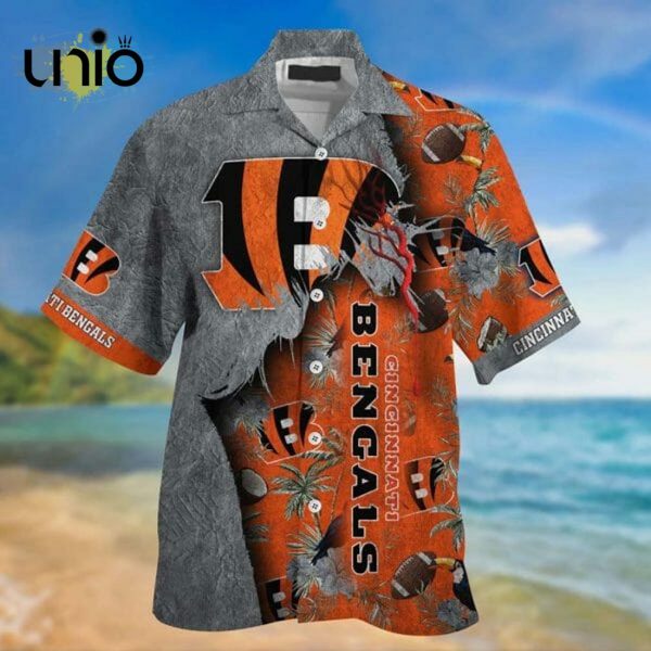 NFL Cincinnati Bengals Grey Orange Hawaiian Shirt