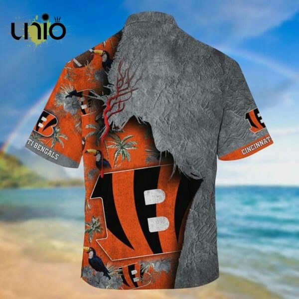 NFL Cincinnati Bengals Grey Orange Hawaiian Shirt