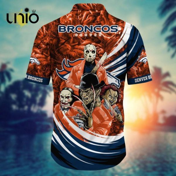 NFL Denver Broncos Halloween Orange Hawaiian Shirt