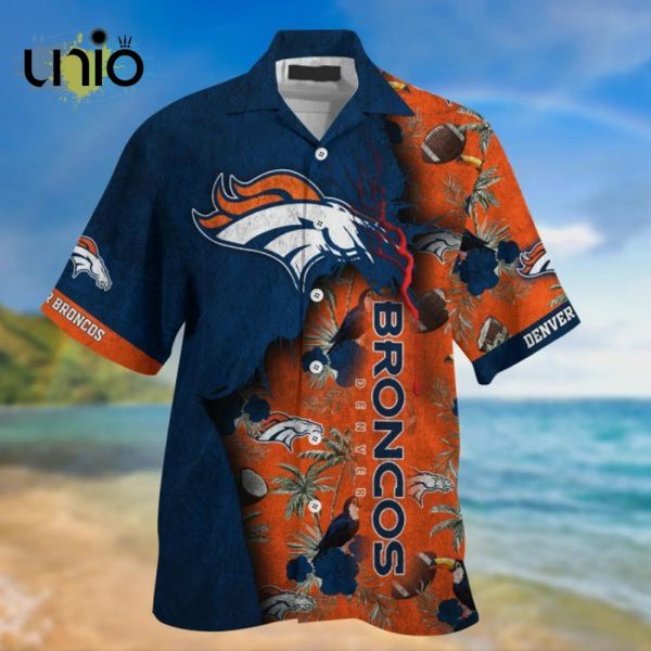 NFL Denver Broncos Navy Blue Orange Hawaiian Shirt