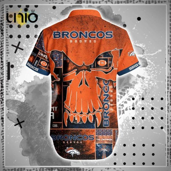 NFL Denver Broncos Orange Punisher Skull Hawaiian Shirt