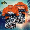 NFL Denver Broncos Tropical Flowers Orange Hawaiian Shirt