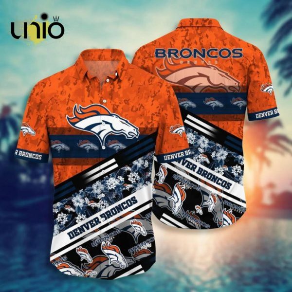 NFL Denver Broncos Tropical Flowers Orange Hawaiian Shirt Limited