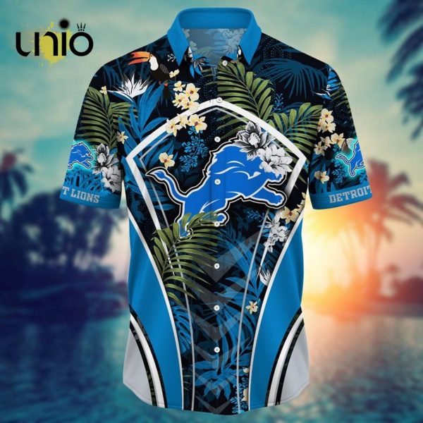 NFL Detroit Lions Custom Flower Summer Tropical Hawaiian Shirt