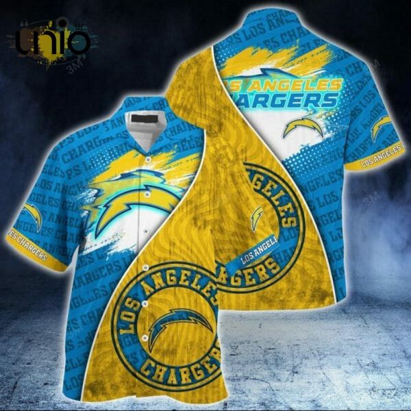 NFL Los Angeles Chargers Blue Gold Hawaiian Shirt