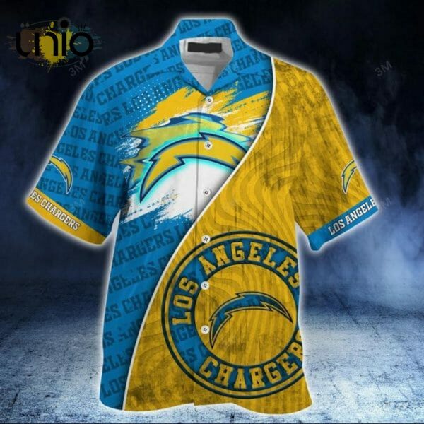 NFL Los Angeles Chargers Blue Gold Hawaiian Shirt