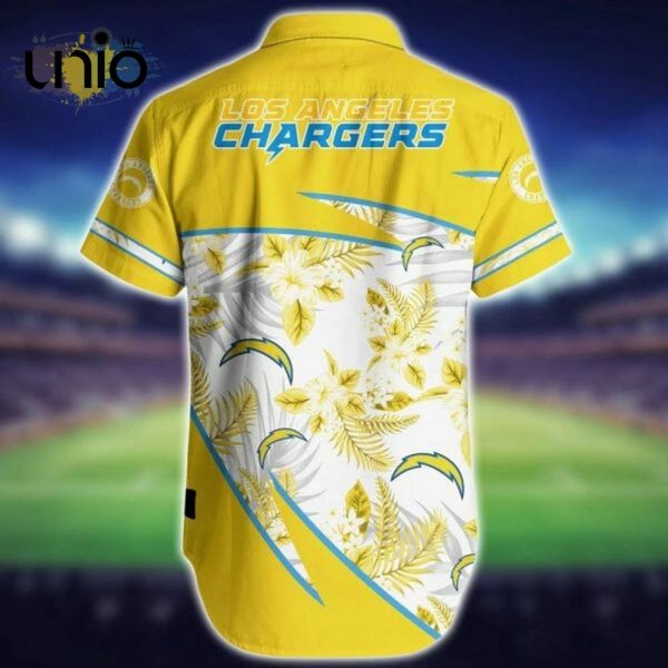 NFL Los Angeles Chargers Flowers Gold Hawaiian Shirt