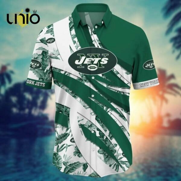 NFL New York Jets Green White Hawaiian Shirt