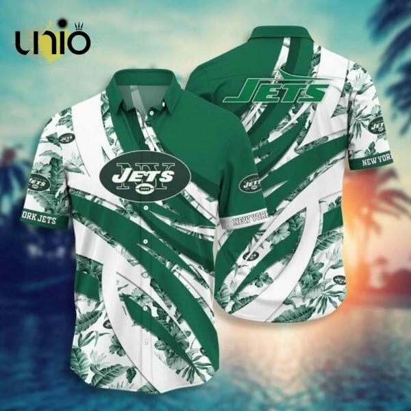 NFL New York Jets Green White Hawaiian Shirt