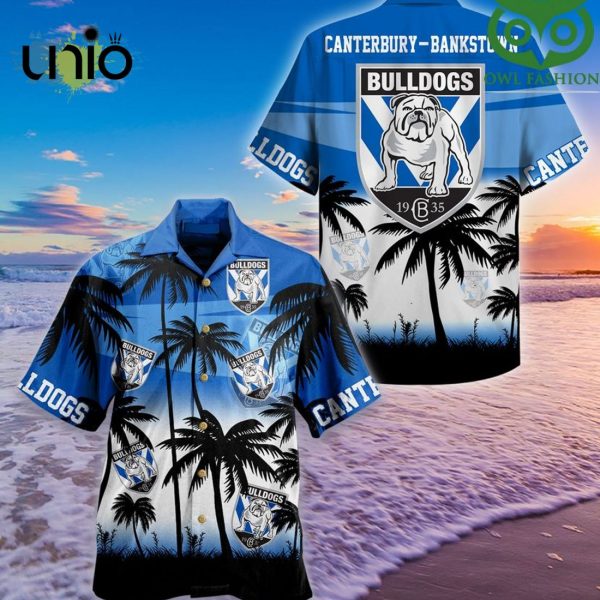 NRL Canterbury-Bankstown Bulldogs Palm Trees Hawaiian Shirt