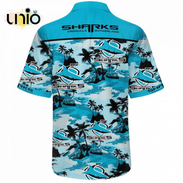 NRL Cronulla-Sutherland Sharks Beach Hawaiian Shirt