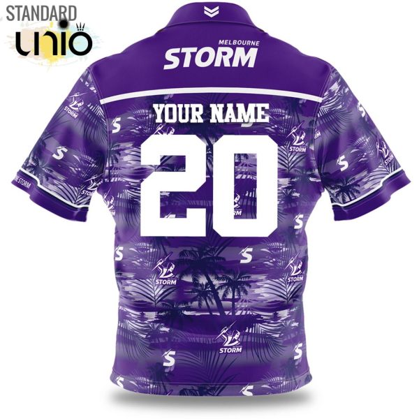 NRL Melbourne Storm Custom Beach Hawaiian Shirt