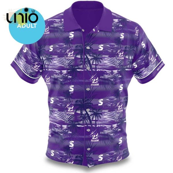 NRL Melbourne Storm Custom Beach Hawaiian Shirt