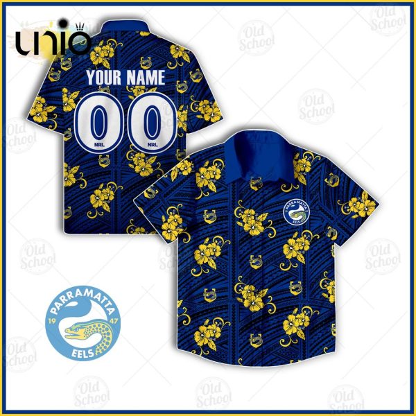 NRL Parramatta Eels Custom Tribal Hawaiian Shirt