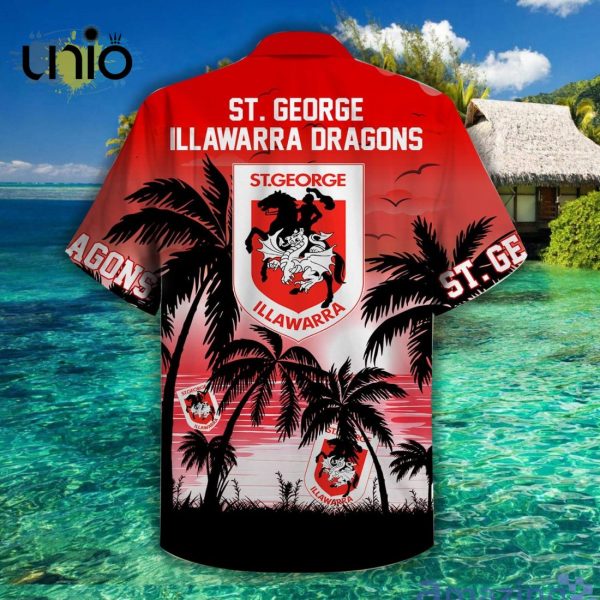 NRL St. George Illawarra Dragons Palm Tree Sunrise Hawaiian Shirt