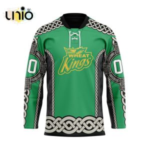 Custom Brandon Wheat Kings St Patrick Day Team Hockey Jersey