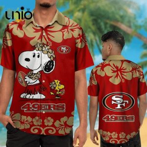 NFL San Francisco 49ers Red Snoopy In Beach Hawaiian Shirt