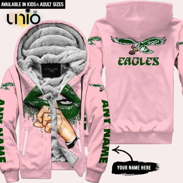 Philadelphia Eagles 1987 Custom Name Shut The F Up Pink Hoodie