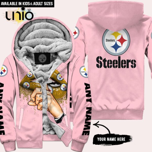 Pittsburgh Steelers Custom Name Shut The F Up Pink Hoodie