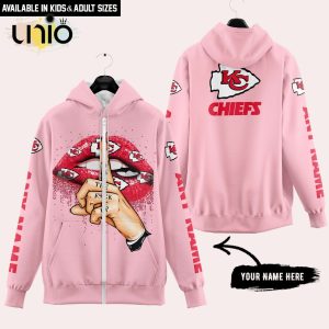 Kansas City Chiefs Custom Name Shut The F Up Pink Hoodie