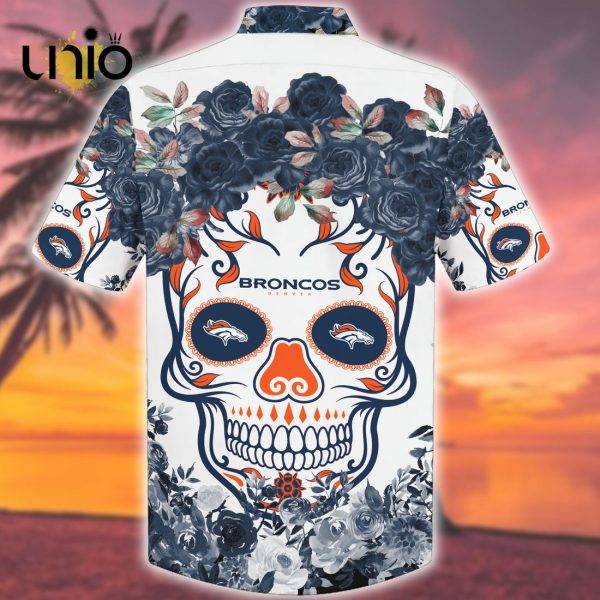 Denver Broncos NFL Flower Skull Beach Hawaiian Shirt Limited Edition