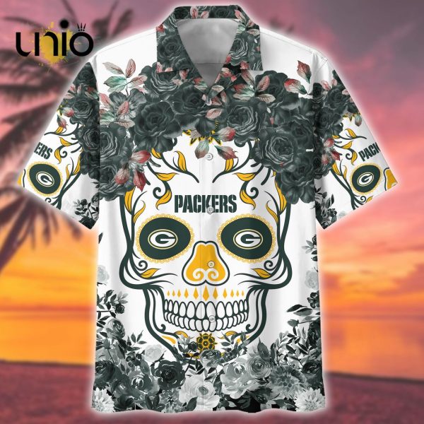 Green Bay Packers NFL Flower Skull Tropical Hawaiian Shirt Limited Edition