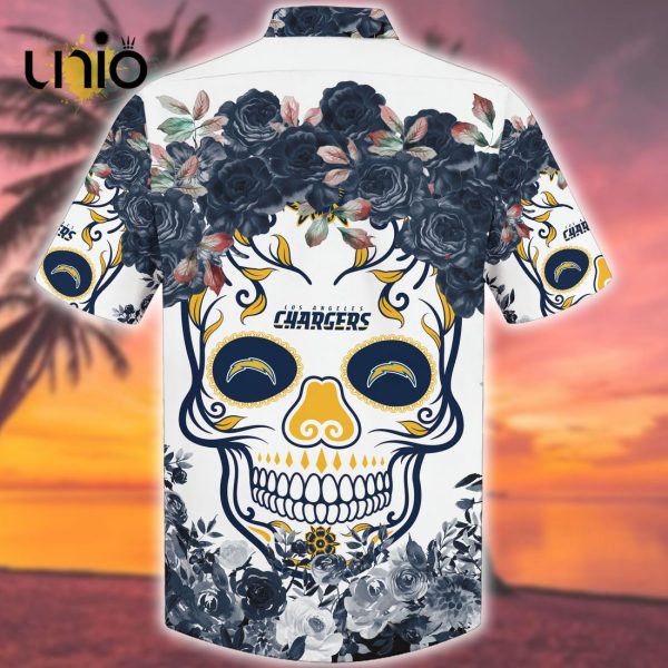 Los Angeles Chargers NFL Flower Skull Aloha Hawaiian Shirt Limited Edition