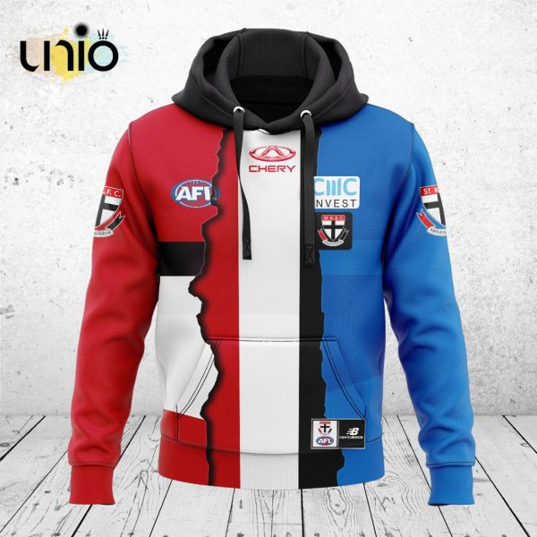 St. Kilda Saints AFL Mix Guernseys 2024 Collection Hoodie, Jogger