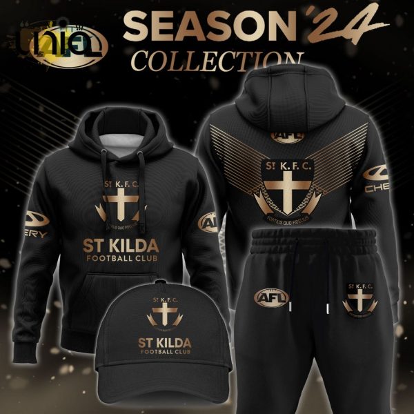 St Kilda Saints Gold Premier 2024 Hoodie, Jogger, Cap Limited Edition