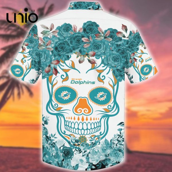 Tropical Miami Dolphins NFL Flower Skull Hawaiian Shirt – Limited Edition