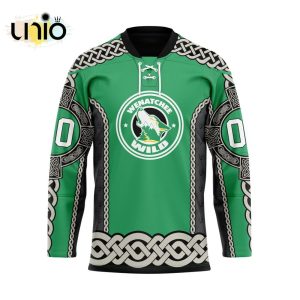 Custom Wenatchee Wild St Patrick Day Team Hockey Jersey