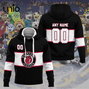 Custom Rockford IceHogs 2024 AHL Black Hoodie 3D