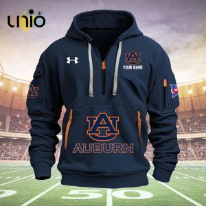 Custom Auburn Tigers Football NCAA Navy Hoodie