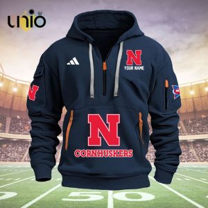 Custom Nebraska Cornhuskers Football NCAA Navy Hoodie