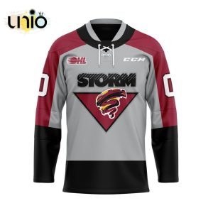 Custom Guelph Storm Reverse Retro Pattern Hockey Jersey