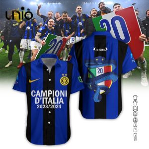 Inter Milan Serie A Champions 2024 Navy Clothes Hawaiian Shirt