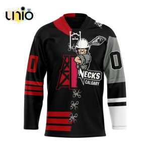 Custom Calgary Roughnecks Mix Retro And Home Hockey Jersey