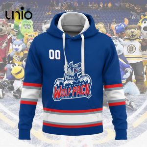 Custom Hartford Wolf Pack 2024 AHL Navy Hoodie 3D