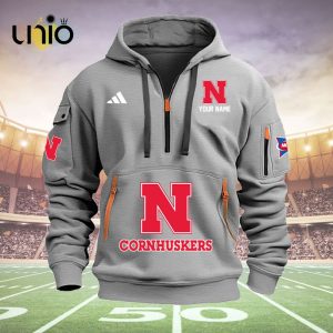 Custom Nebraska Cornhuskers Football NCAA Grey Hoodie